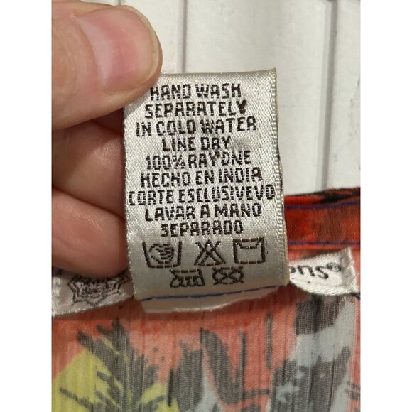 Cute Options Bohemian Multicolor Sheer Tunic Top Sz Large Embellished Beaded - Picture 7 of 8